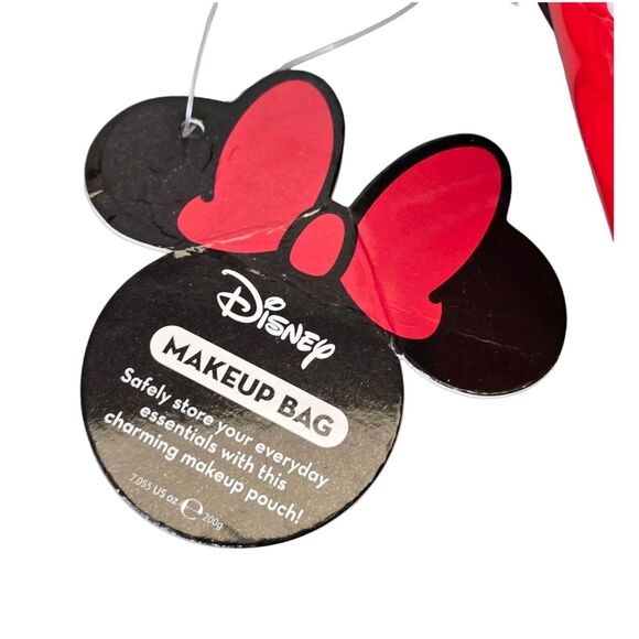 NWT Minnie Mouse Dome Faux Leather Polka Dot Travel Pouch - Red and Black - Picture 9 of 16